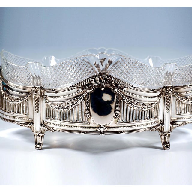 Art Nouveau Silver Jardiniere with Cut Glass Liner by Wilhelm Binder, Germany, 1900 For Sale - Image 3 of 8
