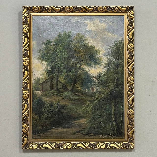 Antique Framed Oil Painting on Canvas by Georges Crehay (1849-1933) For Sale In Dallas - Image 6 of 16