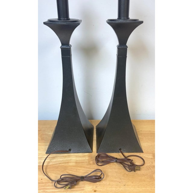 Black Pair of Sculptural Lamps by Stewart Ross James for Hansen, C. 1970s For Sale - Image 8 of 10