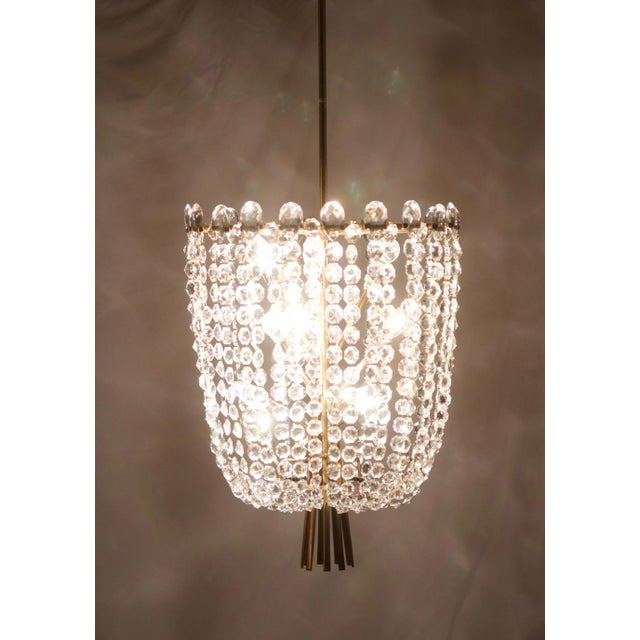 Mid-Century Modern Cut Crystal Rondino Chandelier by J.T. Kalmar, 1950s For Sale - Image 3 of 18