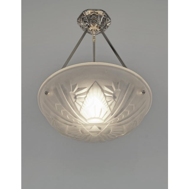 1930s French Art Deco Pendant Light by Mouynet & Degue 1930 France - 2 Available For Sale - Image 5 of 10