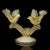 Beautiful vintage Murano hand blown white, olive green and gold flecks Italian art glass birds on branch sculpture....