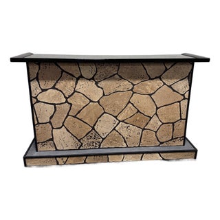 Vintage Boho Faux Stone Bar For Sale