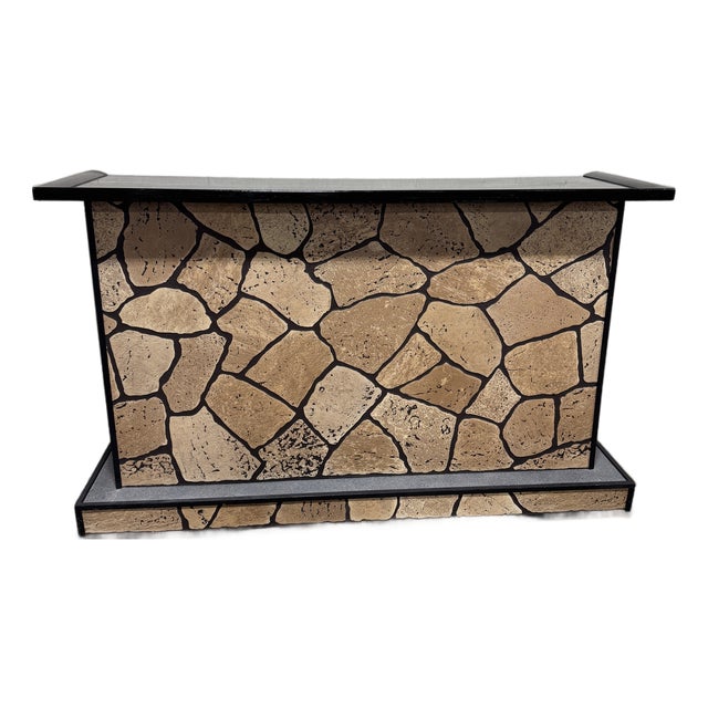 Vintage Boho Faux Stone Bar For Sale