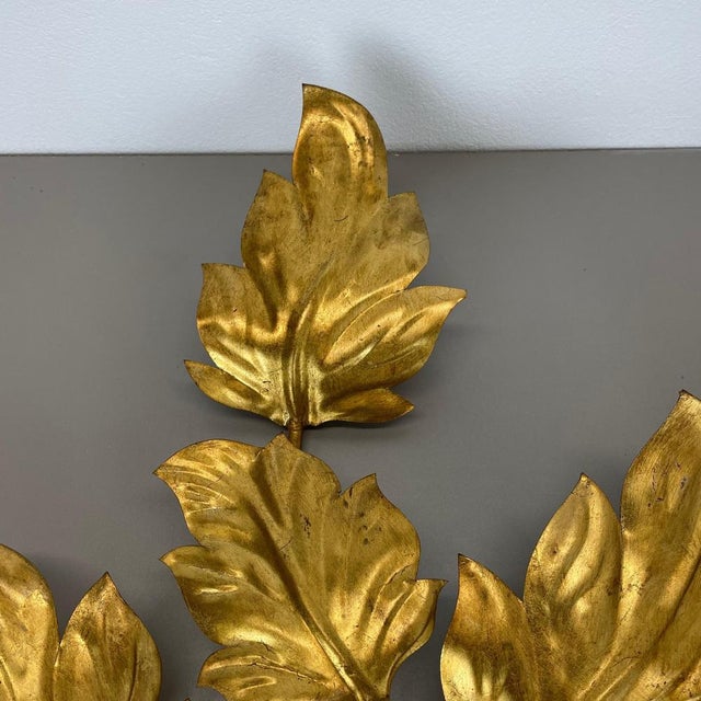 Florentiner Gilt Leaf Wall Lights in the style of Hans Kögl, Italy, 1980s, Set of 2 For Sale - Image 9 of 18