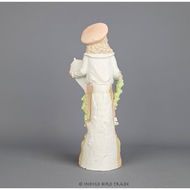 White 1870's German Bisque Porcelain Figurine of Boy With Flying Kite by Pm&m Porzellanfabrik Unger, Schneider and Cie For Sale - Image 8 of 9