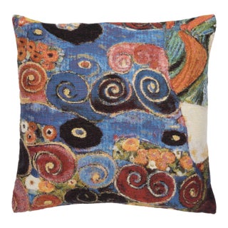 Klimt Swirls Tapestry Cushion With Feather Filler - 46x46cm (18"x18") For Sale