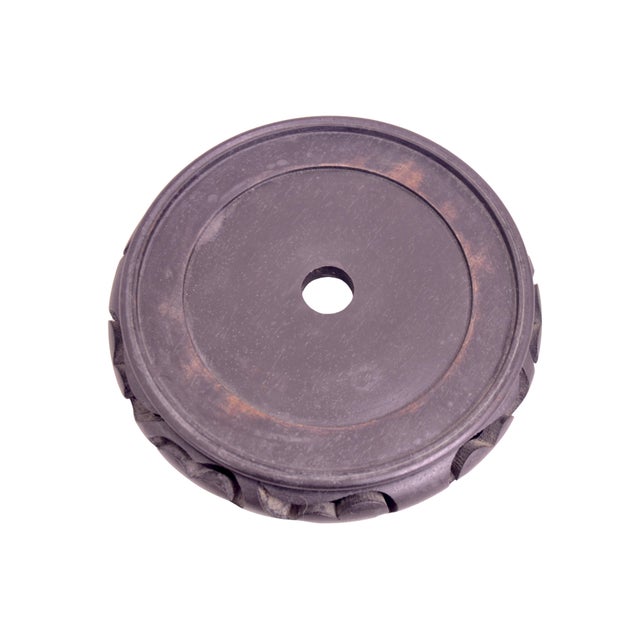 Hand Carved Wood Stand 6" For Sale - Image 4 of 5