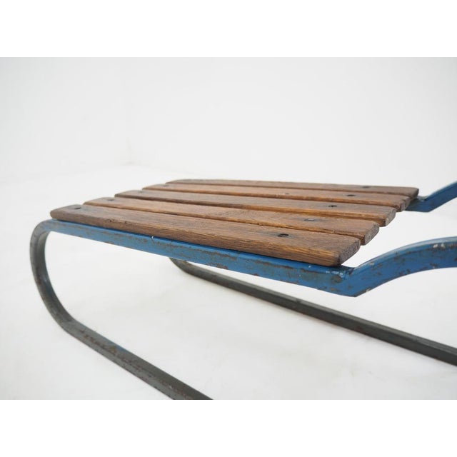 Vintage Children's Sleigh in Steel and Wood, 1920 For Sale - Image 11 of 15