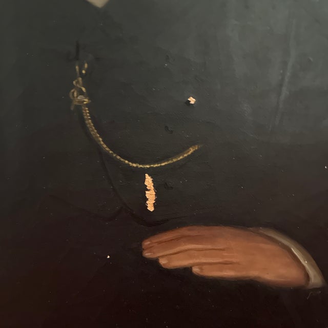 Black 1858 English Portrait of Cain McLaughlin, Oil on Canvas, London For Sale - Image 8 of 11