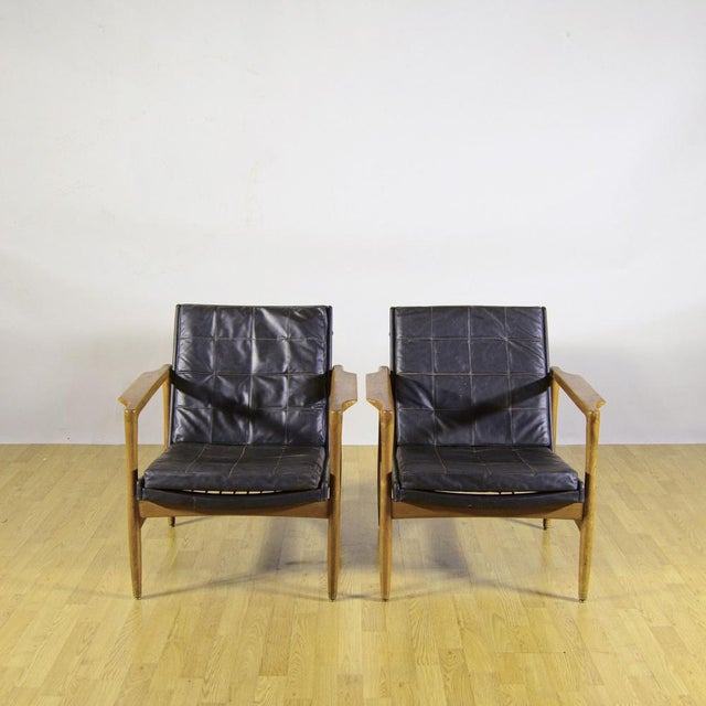 Armchairs in Wood and Imitation Leather from Mobil Girgi, 1960s, Set of 2 For Sale - Image 9 of 18