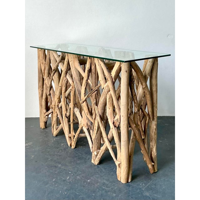 Vintage Boho Twisted Branch Console Table For Sale - Image 9 of 10