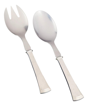 Salad Set in Silver and Stainless Steel by Evald Nielsen, Denmark, 1930s, Set of 2