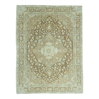 Antique Floral Medallion Tabriz Rug, 4ft 4in X 5ft 9in For Sale