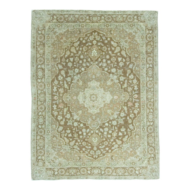 Antique Floral Medallion Tabriz Rug, 4ft 4in X 5ft 9in For Sale