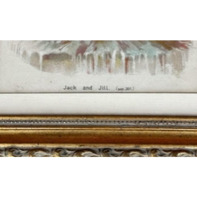 Wood Set of 3 Antique Nursery Rhyme Book Plate Prints in Gilt Frames For Sale - Image 7 of 9