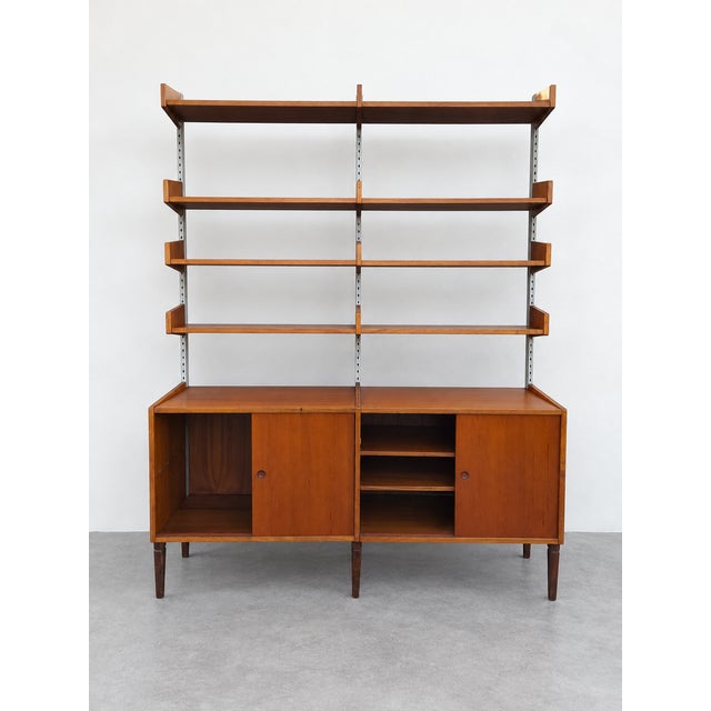 Brown Scandinavian Teak Bookcase, Denmark, 1960s For Sale - Image 8 of 13