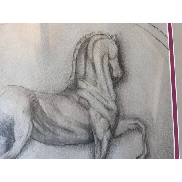 Framed Vintage Hand Drawing of Sforza Horse After a Leonardo Da Vinci's Sketch For Sale In Palm Springs - Image 6 of 12