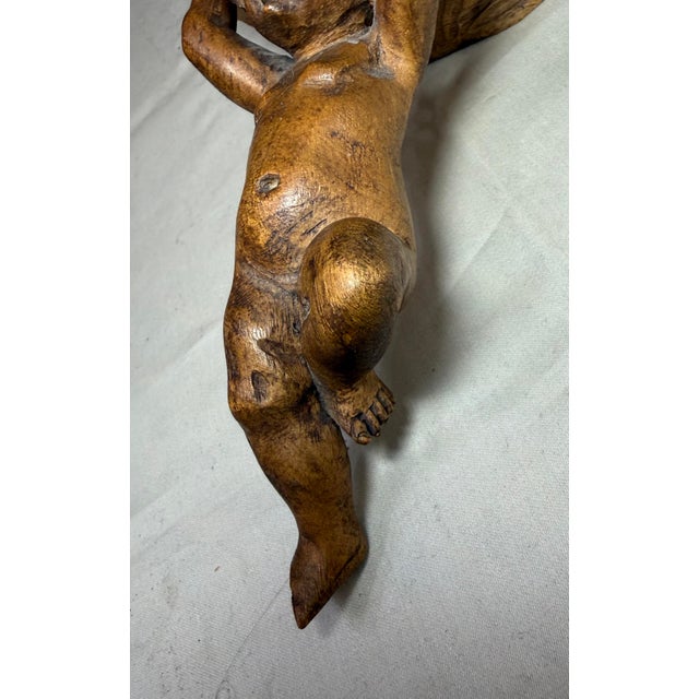 19th Century Antique Hand Carved 19th Century Victorian Putti Cherub Wall Shelf Sculpture For Sale - Image 5 of 11