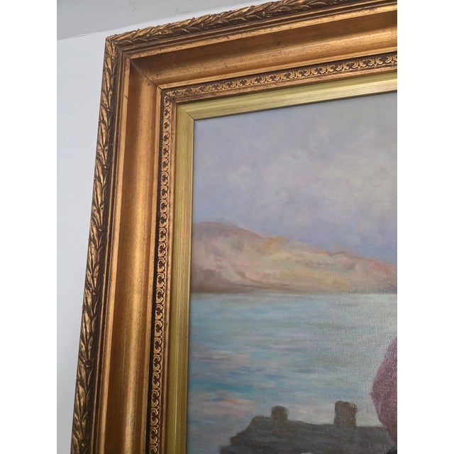 Late 20th Century Large "Which Do You Love Best?" Style Oil Painting in Giltwood Frame For Sale In Los Angeles - Image 6 of 8