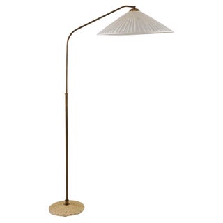 Swedish Modern Floor Lamp in Brass, 1940s For Sale