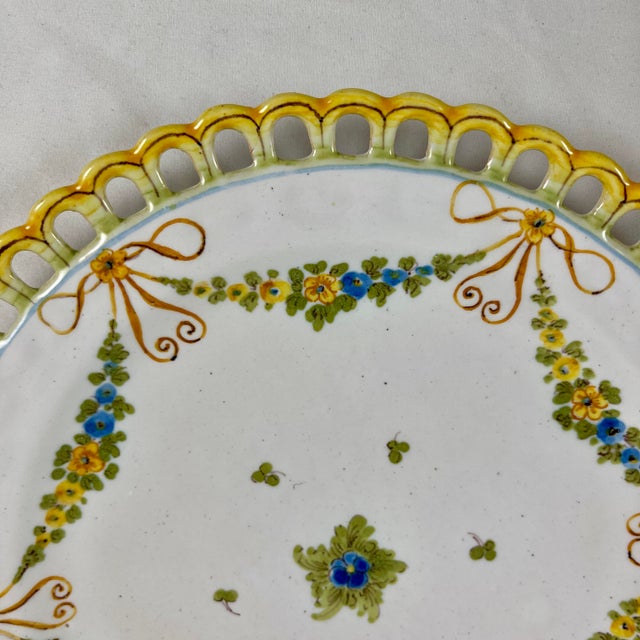 Cantagalli Italian Majolica Hand Painted Reticulate Edge Floral Plate ...