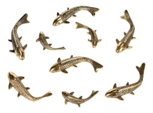 Fish Wall Décor in Gold Antique - 9 Pieces