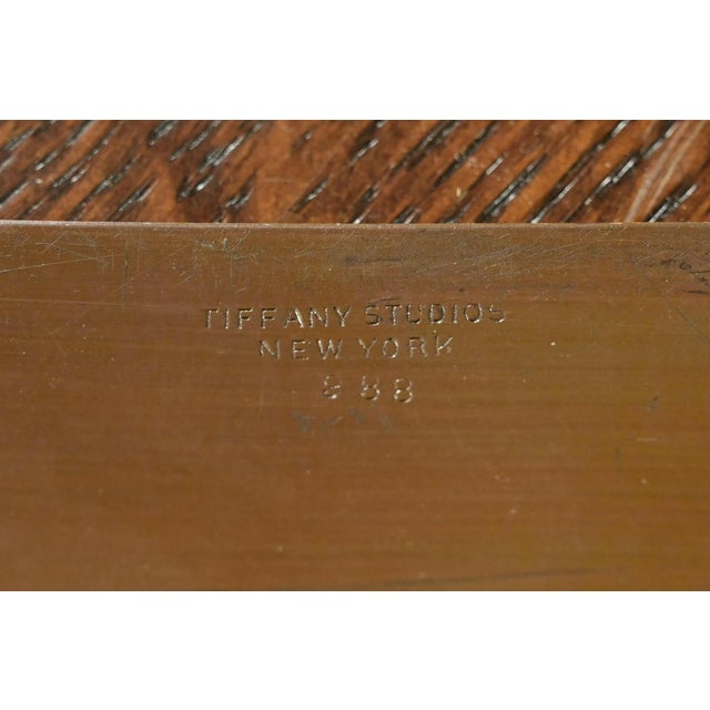 Tiffany Studios New York Zodiac Pattern Bronze Blotter Ends With Leather Desk Blotter For Sale - Image 12 of 14