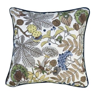 Arts & Crafts Walk in the Woods Square Decorative Pillow With Down Feather Insert For Sale