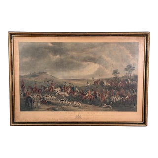 Antique Hand-Colored Fox Hunting Engraving “The Meet at Melton” After F. Grant For Sale