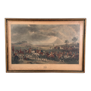 Antique Hand-Colored Fox Hunting Engraving “The Meet at Melton” After F. Grant