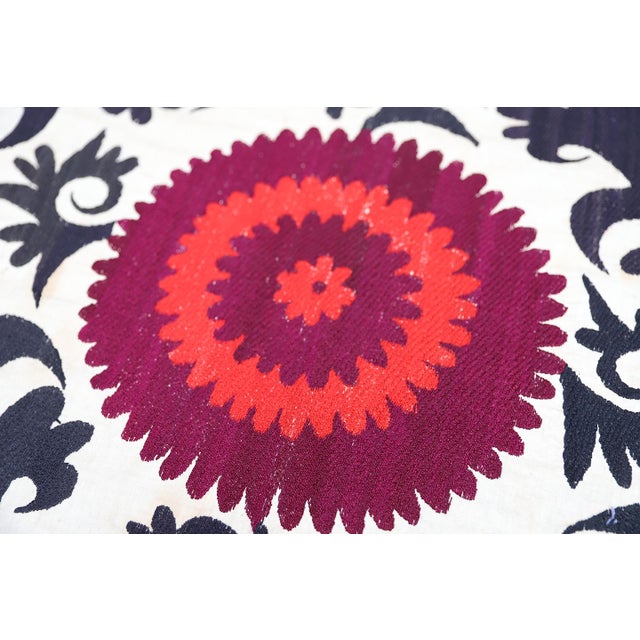 Vintage Handcrafted Embroidered Suzani Wall Decor and Colorful Tapestry For Sale - Image 4 of 9