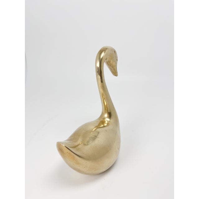 Vintage 5" Solid Brass Swan For Sale - Image 4 of 10