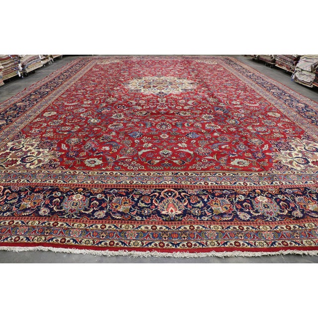 Antique Persian Kashan Rug, 15'00 X 23'00 For Sale - Image 9 of 10