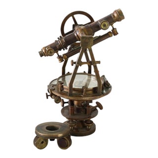 Antique W. & L. E. Gurley Co. Brass Surveyor’s Transit/Theodolite C1890 For Sale