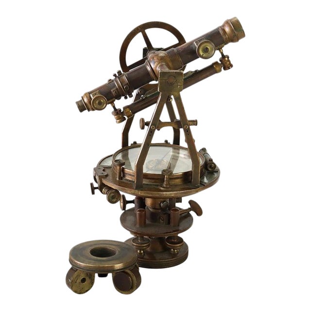 Antique W. & L. E. Gurley Co. Brass Surveyor’s Transit/Theodolite C1890 For Sale