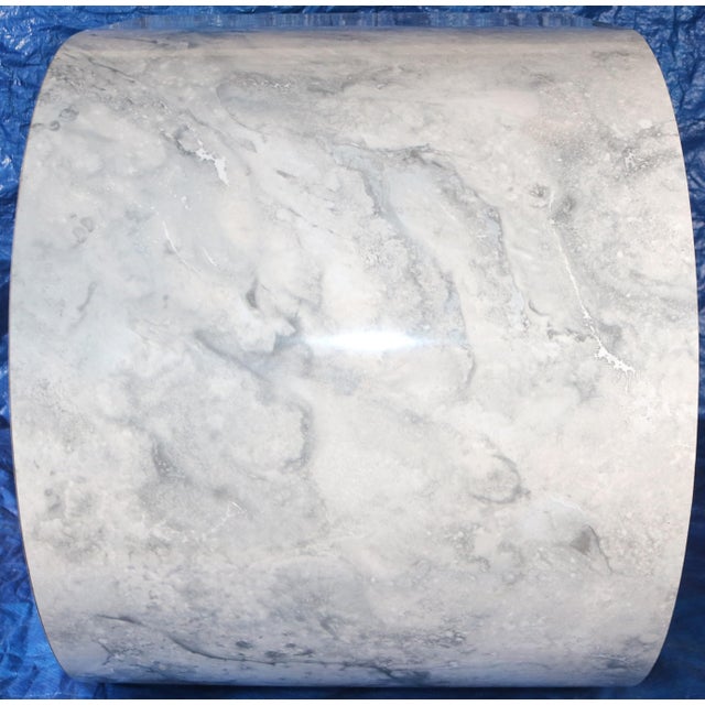 1980s 1980s Vintage Postmodern Set: Marble Veneer Nightstand Pair With Matching Mirror - Set of 3 For Sale - Image 5 of 12