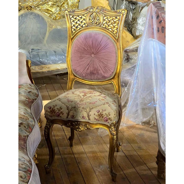 Graceful, feminine, and undeniably romantic, this stunning French Victorian accent chair is designed to become the...