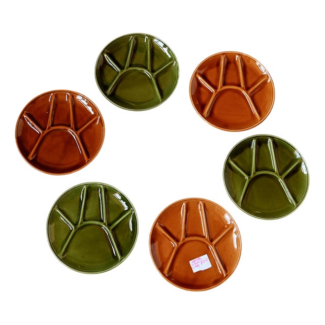 Fondue Plates, France, 1960s, Set of 7 For Sale
