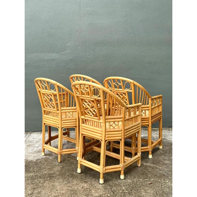 Vintage Brighton Pavillion Rattan Dining Chairs - Set of 4 For Sale - Image 9 of 12