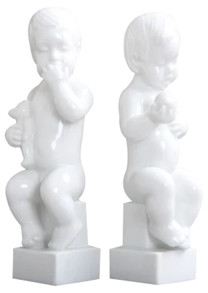 No. 2230 and 2231 Figures in Blanc de Chine by Sv. Lindhart for Bing & Grondahl, 1970-1982, Set of 2
