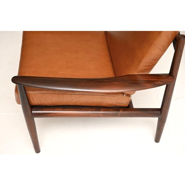 Brown Vintage Danish Chair by Grete Jalk for France and Son, 1960 For Sale - Image 8 of 10