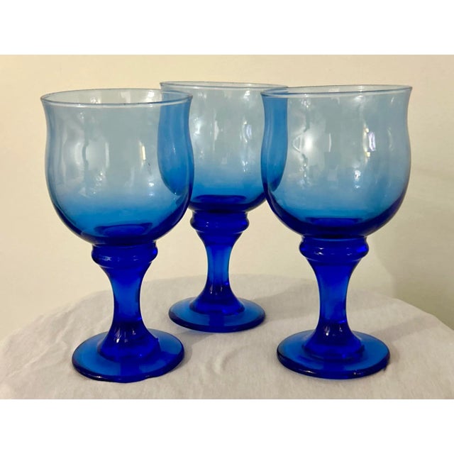 Late 20th Century Libbey Cobalt Blue Glasses - Set of 10 For Sale - Image 5 of 11