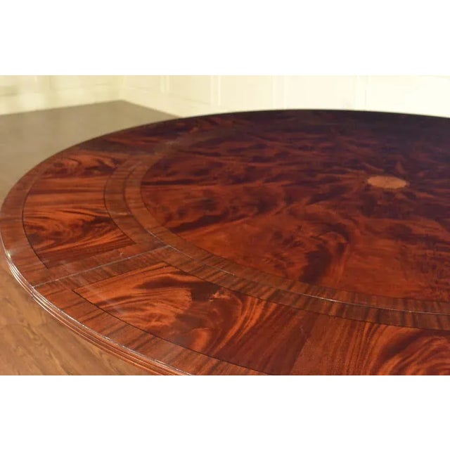Not Yet Made - Made To Order Round Perimeter Leaf Mahogany Dining Table by Leighton Hall Made-To-Order For Sale - Image 5 of 12