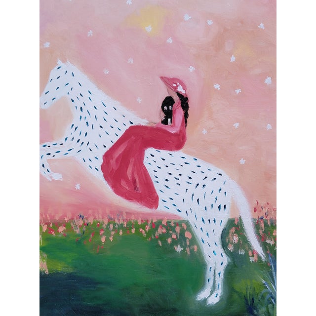 Spotted Horse Landscape, Equestrian Horse Oil Painting by Alexandra Swistak For Sale - Image 15 of 15