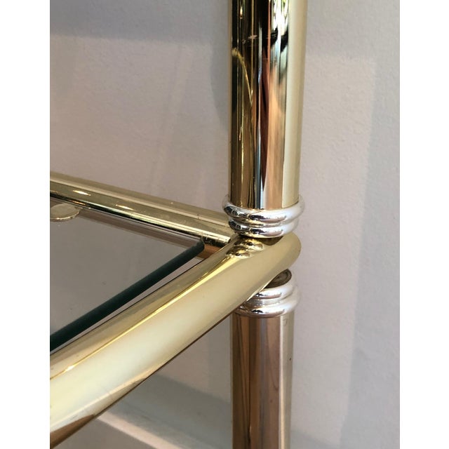 1970s Pair of round brass and silver side tables For Sale - Image 10 of 12