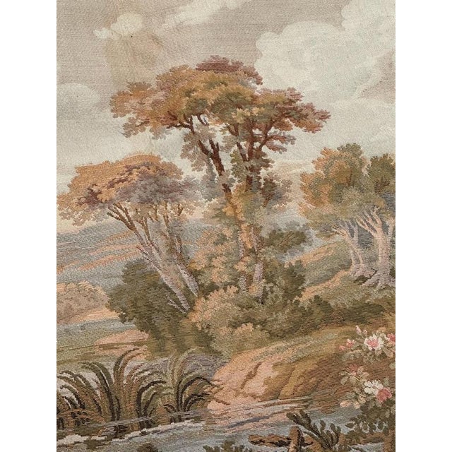 Brown Vintage Aubusson Style Jacquard Tapestry, 1980s For Sale - Image 8 of 18