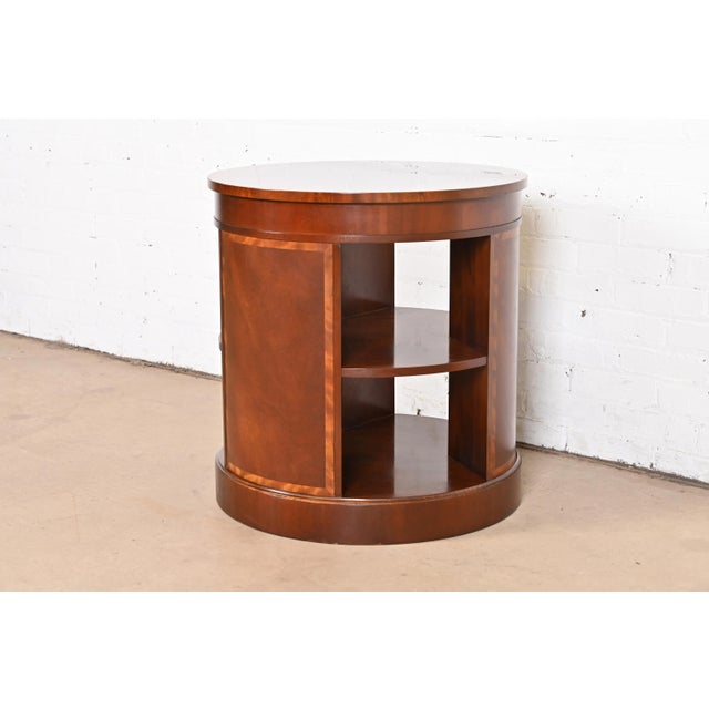 Baker Furniture Company Baker Furniture Empire Banded Mahogany Drum Table For Sale - Image 4 of 13