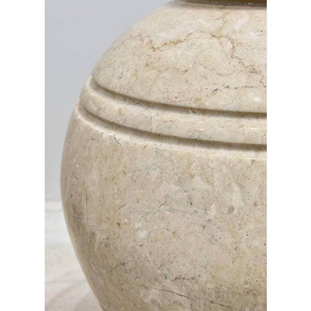 Stone Pair Travertine Vessels, 1980 For Sale - Image 7 of 9