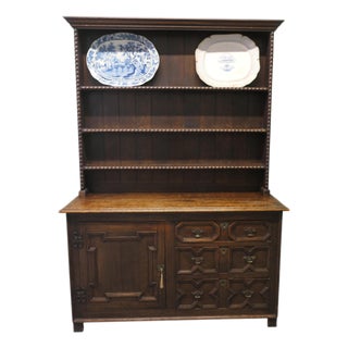 Country Oak Dresser with Geometric Mouldings, 1860 For Sale